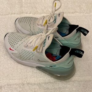 Nike Air Max 270 White, Mint & chrome accents, Athletic Shoes